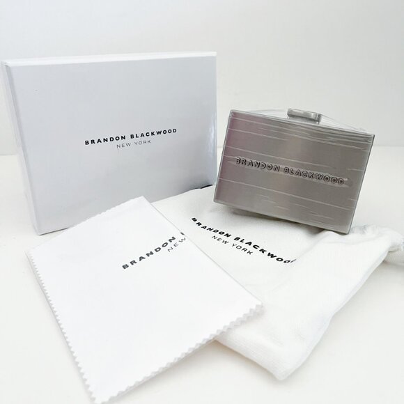 Brandon Blackwood Mini Metal Minaudière Evening Bag in Stainless Steel - Picture 1 of 12
